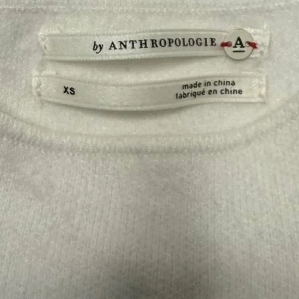 Anthropologie Applique Mock White/Black Embroidered Floral Sweater Top Size XS - Picture 4 of 7